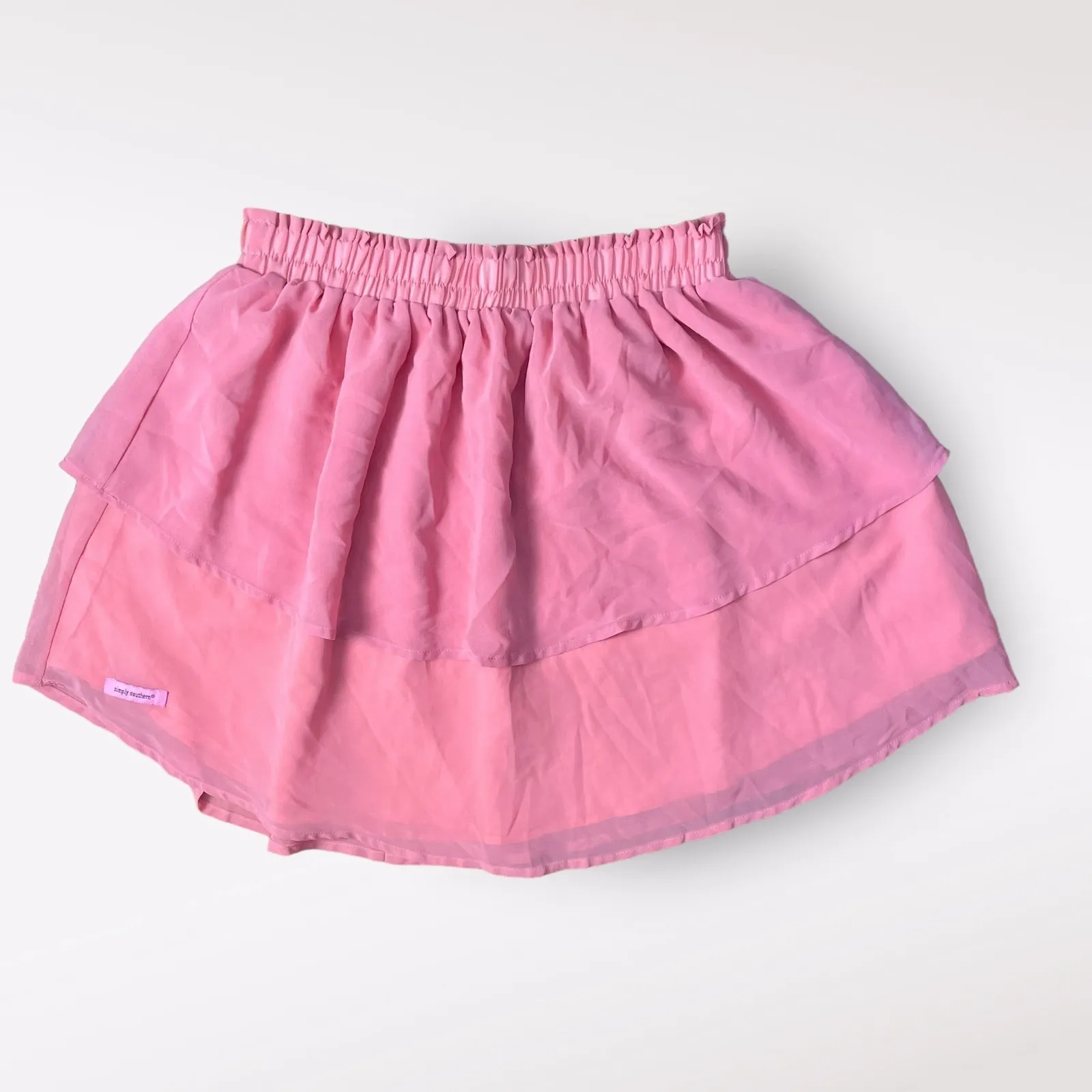 Simply Southern Barbie Pink Coquette Tulle Mini Skirt‎ Size L - Image 3