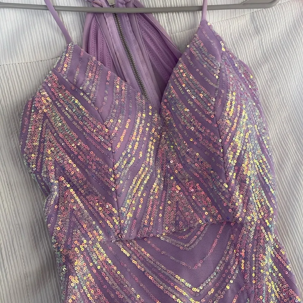 Purple Sequin Prom Dress - Image 3