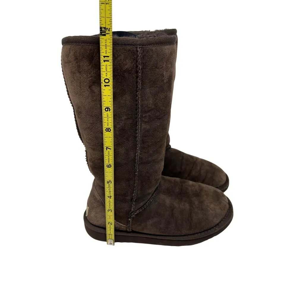 UGG Brown Classic Tall Shearling Sheepskin Leather Boots 6 - Image 6