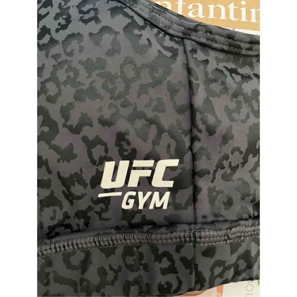 UFC‎ Gym Black and Gray Cheetah Print Adjustable Sports Bra - Image 3