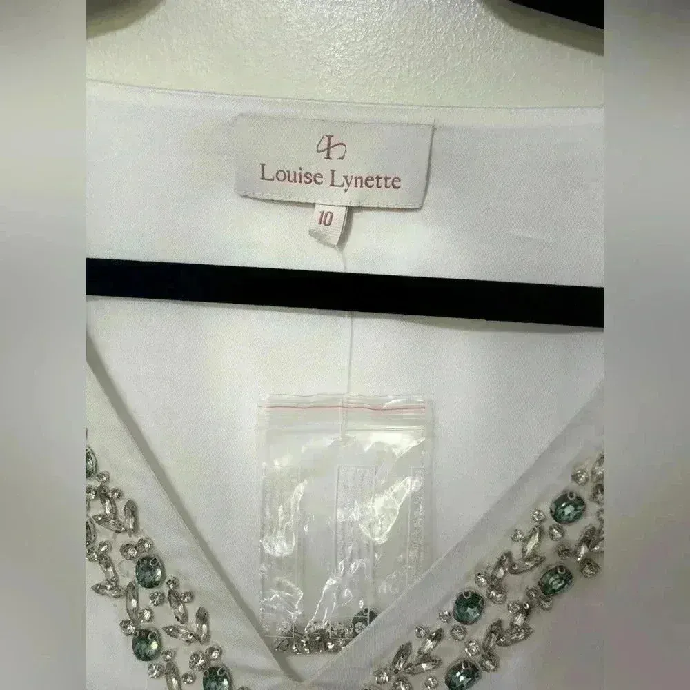 NWT Louise Lynette The Natalie Blouse Large‎ Blue Size 10 - Image 3