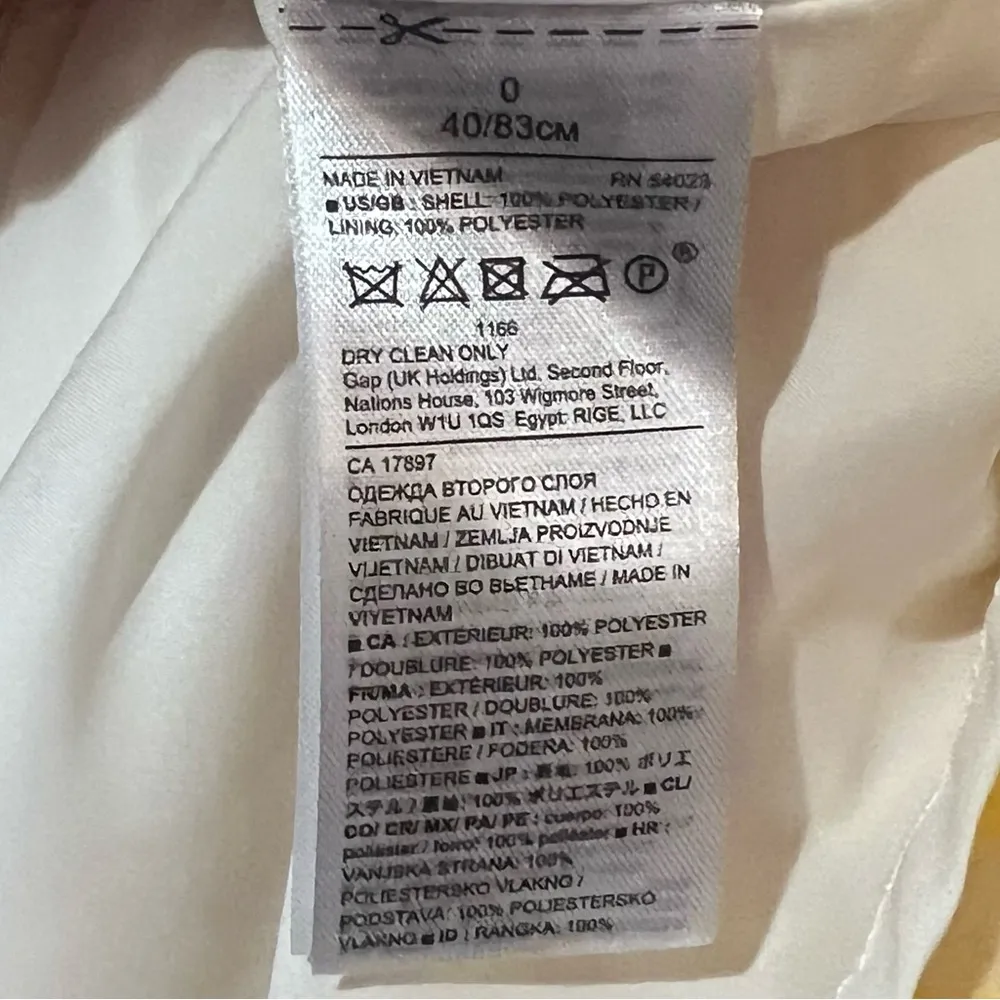 Banana Republic Yellow Floral Sleeveless Button Down Ruffle Chiffon Dress Size 0 - Image 9