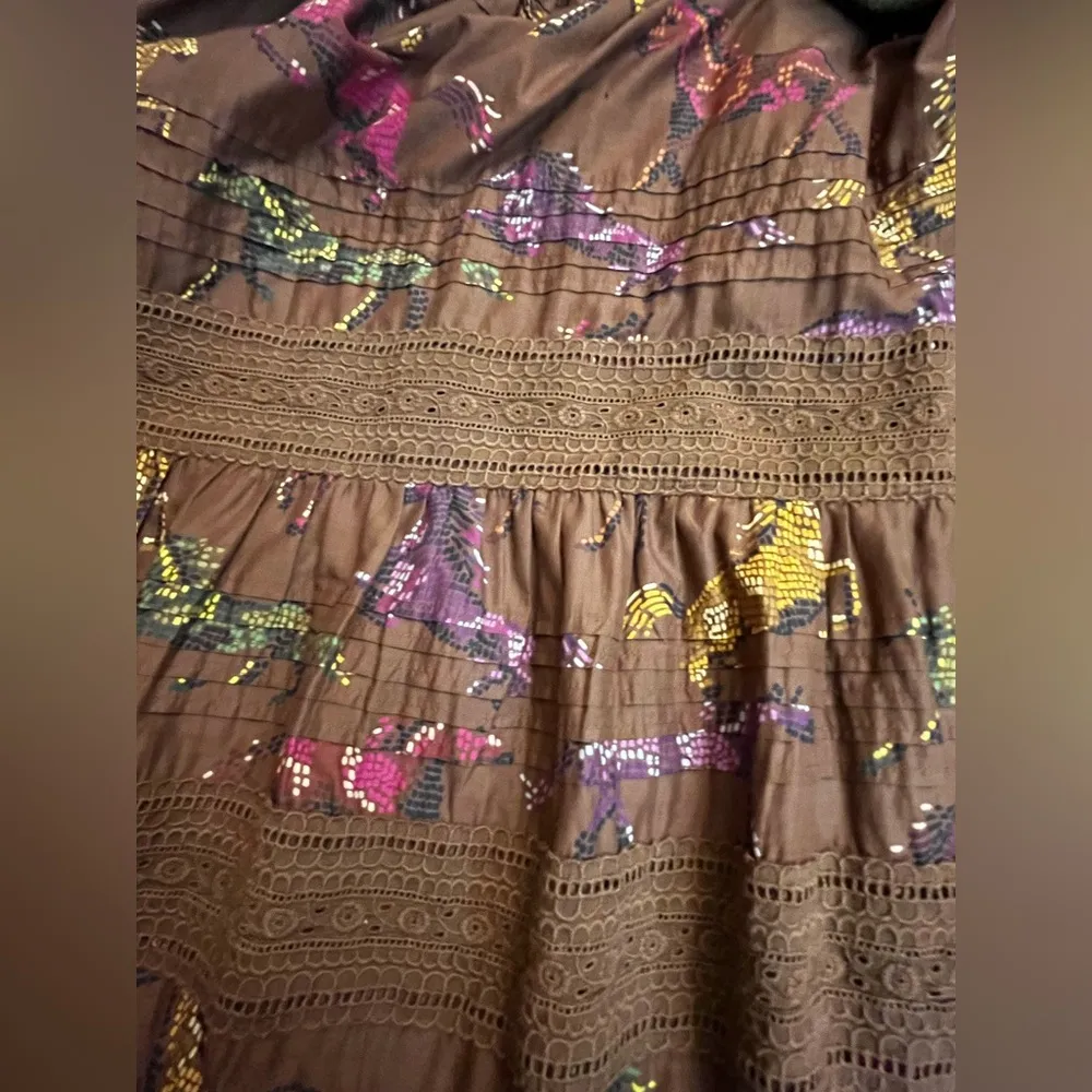 Farm Rio Brown Dotted Horses Maxi Dress - Image 13
