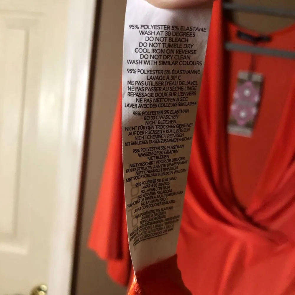 Boohoo SLINKY BIAS CUT ANGEL SLEEVE MAXI DRESS Orange Size‎ US 8 - Image 7