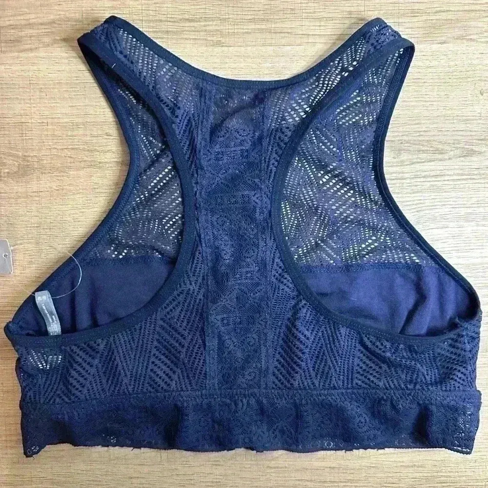 Aerie cropped bralette navy size Medium NWT - Image 2