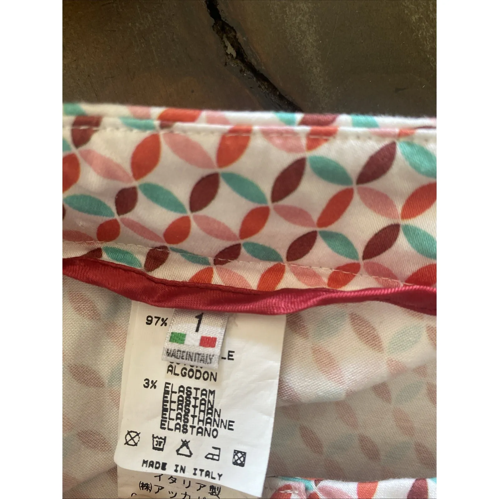 Corso Rosso Womens XS Straight Capri Geometric Made in Italy Straight Leg Retro - Image 3