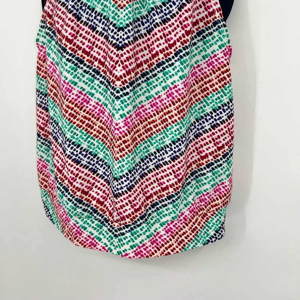 Athleta Moxie Blousy Tankini Swim Top Women's Blue GreenRed Pink size 34D/ DD - Image 5