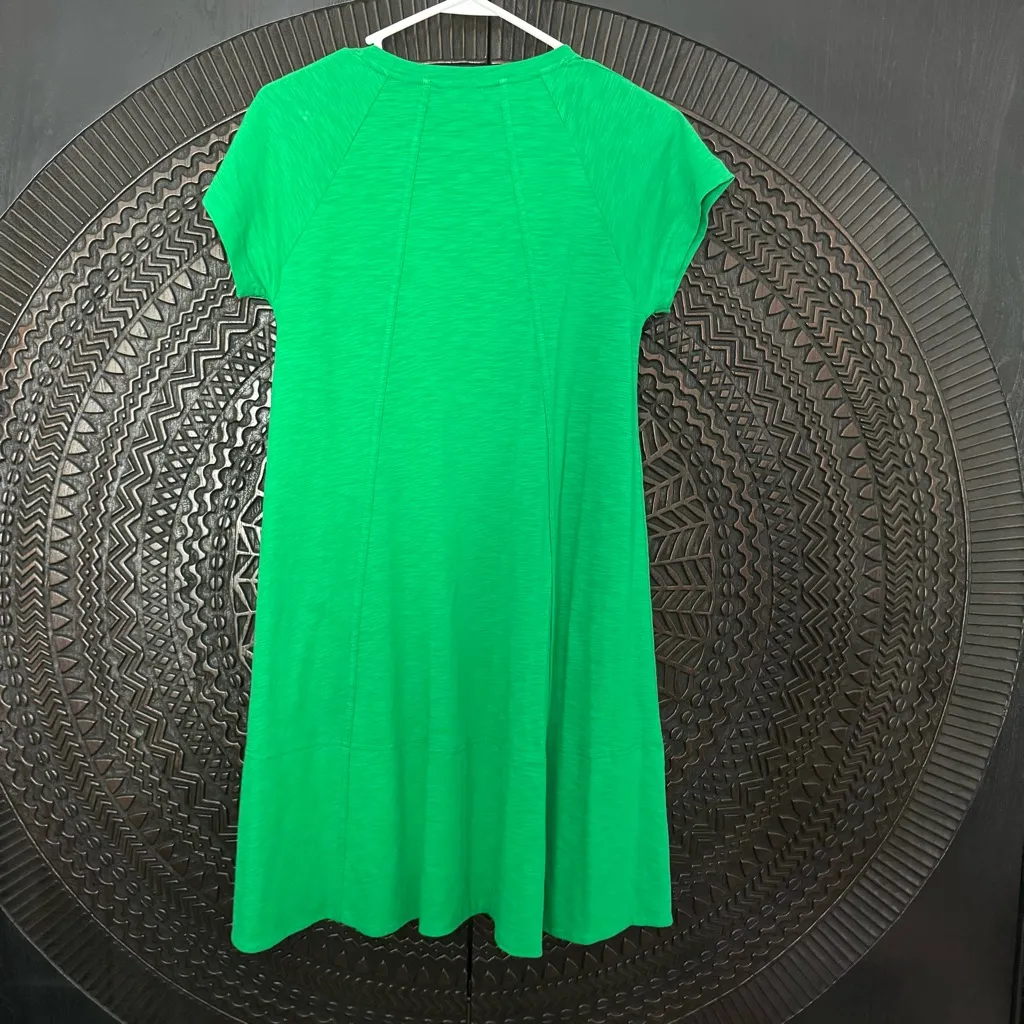 ME+EM Cotton Slub Jersey Raglan T Shirt Swing Dress 2 Kelly Green Minimalist - Image 15