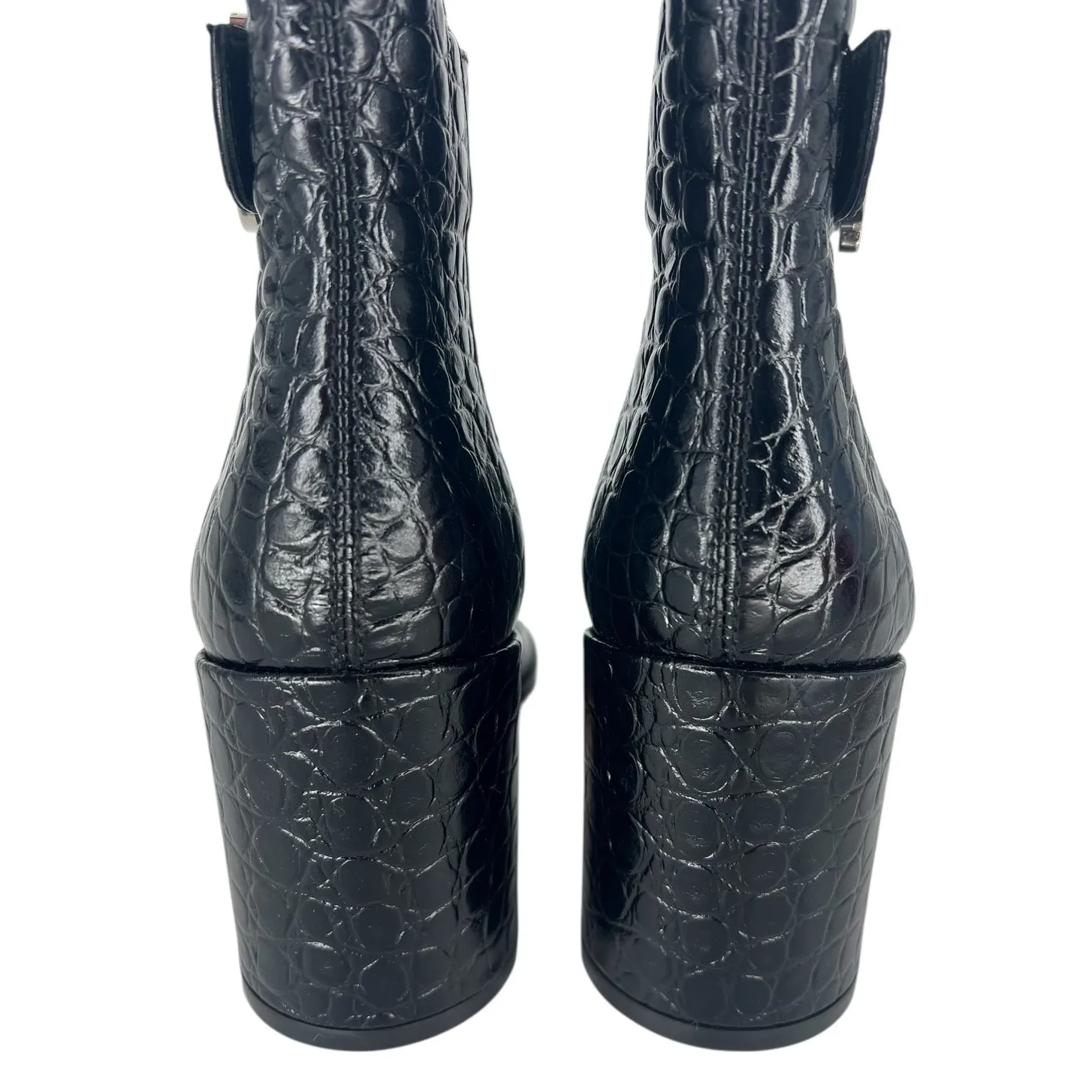 Christian Louboutin Croc Embossed Chelsea Boot 70 Calf Leather in Black - Image 12