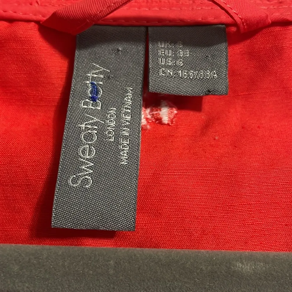 💙💖 Sweaty Betty Red Nomad Hooded Linen Blend Pullover - Image 5