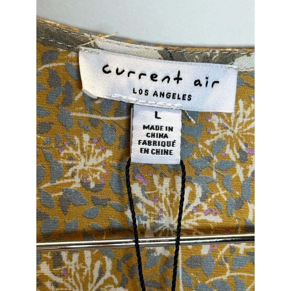 Current Air Women's 2190411 Size L Yellow Smocked Waist Blouson Dress NWT - Image 5