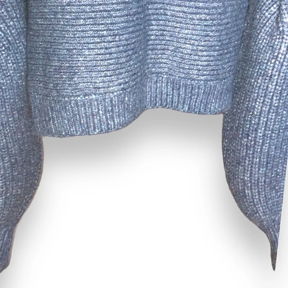 Zara Denim blue puff sleeve thick sweater NWT - Image 7