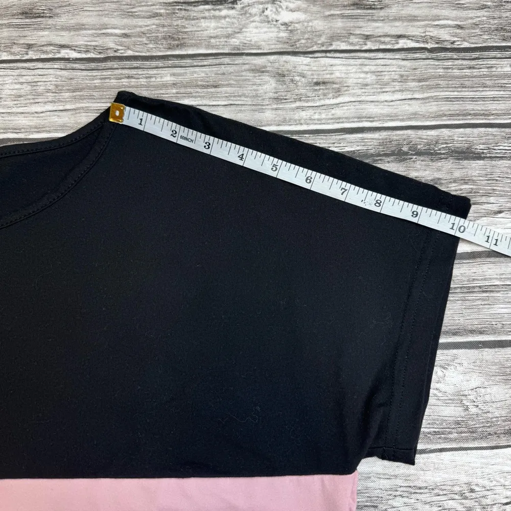 Shein Curve Women's Casual T Tee Shirt Colorblock Black White Baby Pink 1XL Lace - Image 9