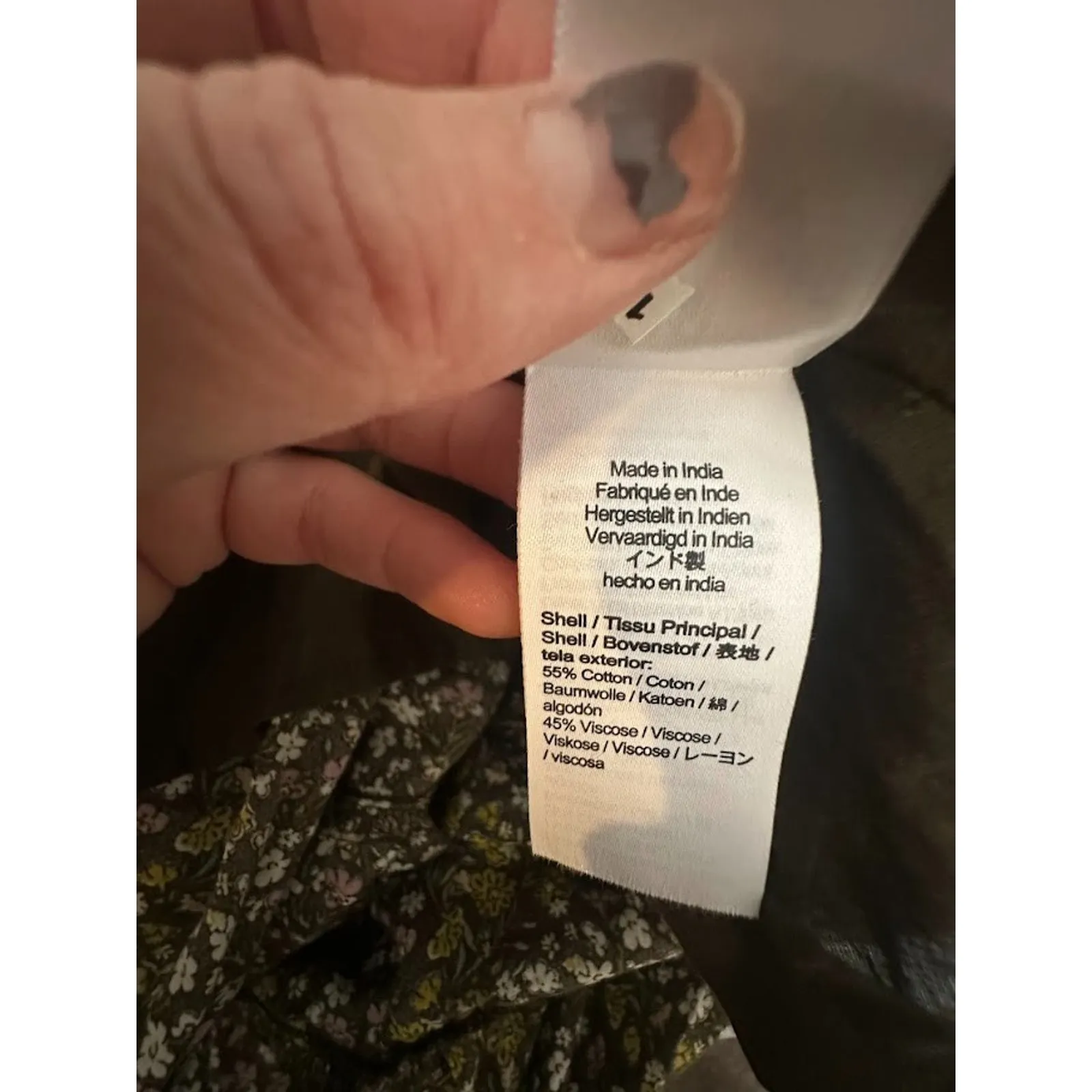 J.Crew Beaded Tie Shoulder Maxi Tiered Dress Size Large Tall Green Ditsy Floral - Image 11