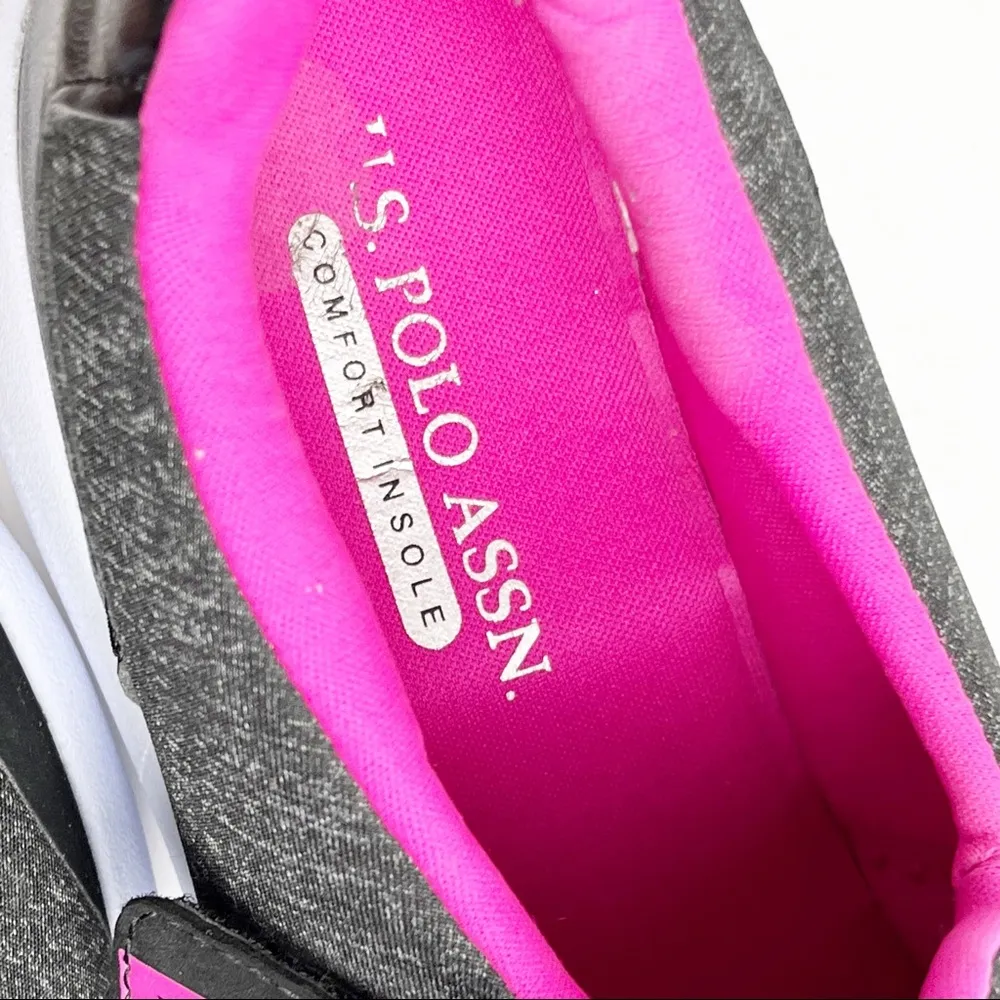 US POLO ASSN. Gray Cross Strap Closure Comfort Insole Sneakers, Size 10 - Image 2