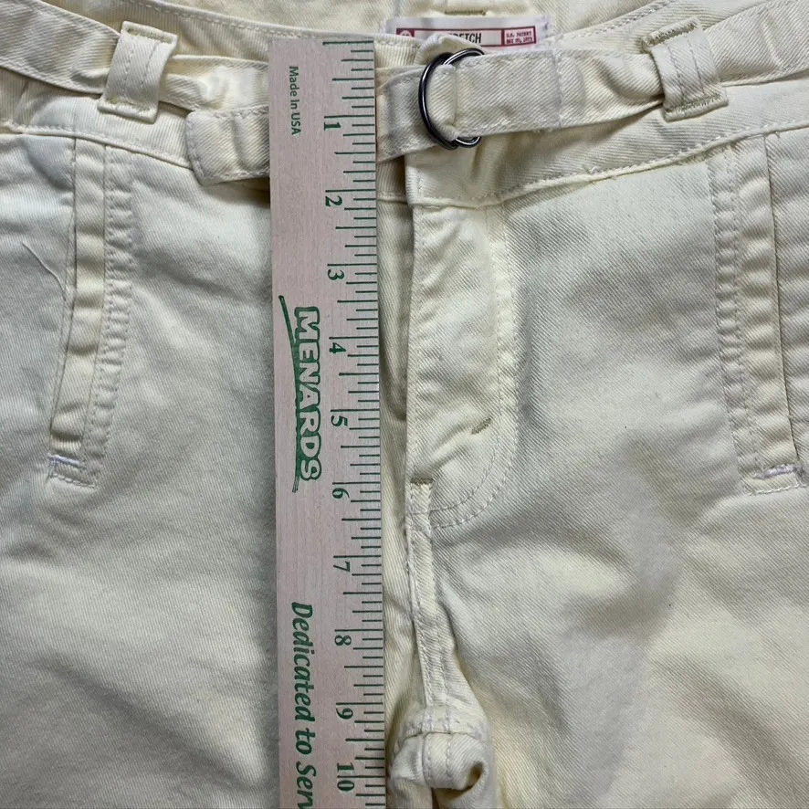 Levi Strauss Signature Womens Stretch Cropped Capris Pants Belted Yellow Size 10 - Image 6