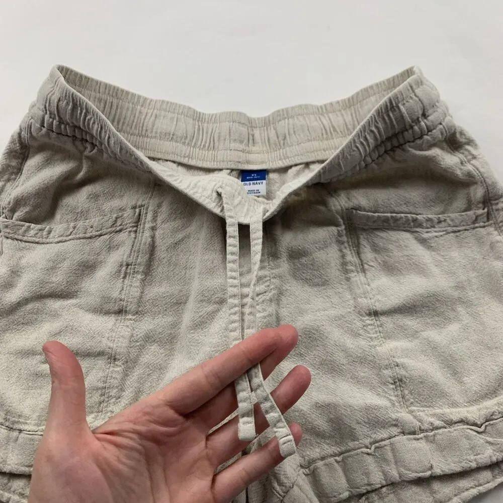 Old Navy Flax Linen Blend High Rise Pull On Shorts XS - Image 2