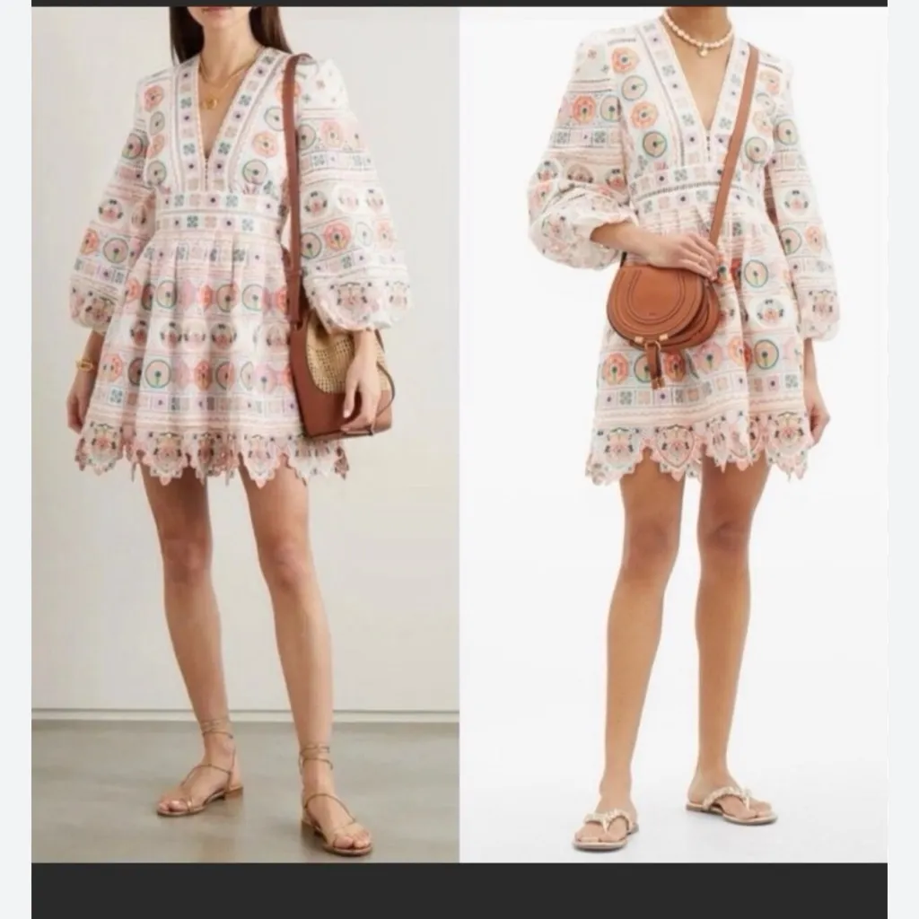 NWOT Zimmermann Brighton Multicolor Embroidered Mini Dress - Image 8