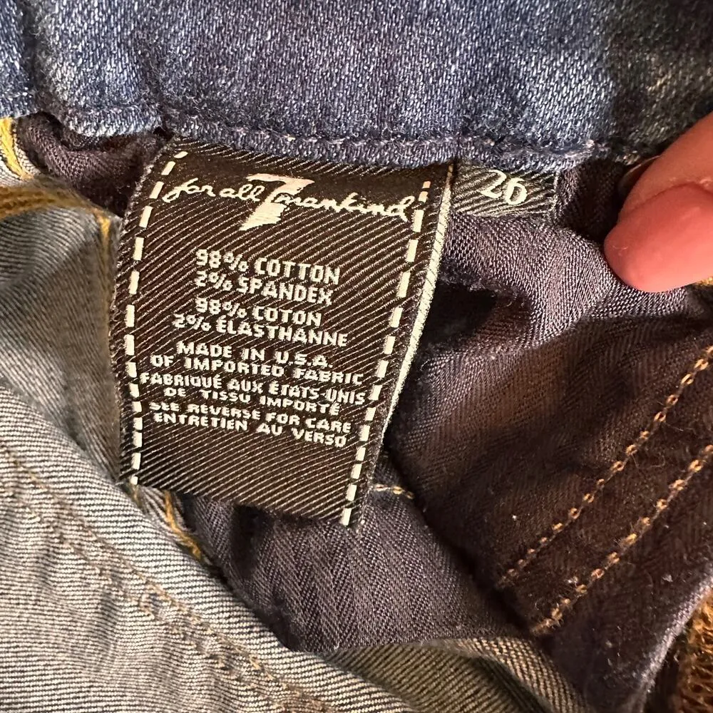 7FAM 7 For All Mankind Cropped High Rise Vintage Straight Leg Jeans Size 26 - Image 3