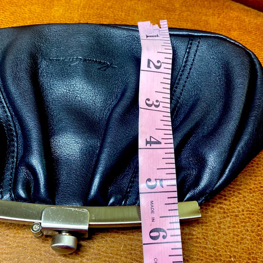 Kenneth Cole REACTION Black Leather Frame Clutch Wristlet - Image 9