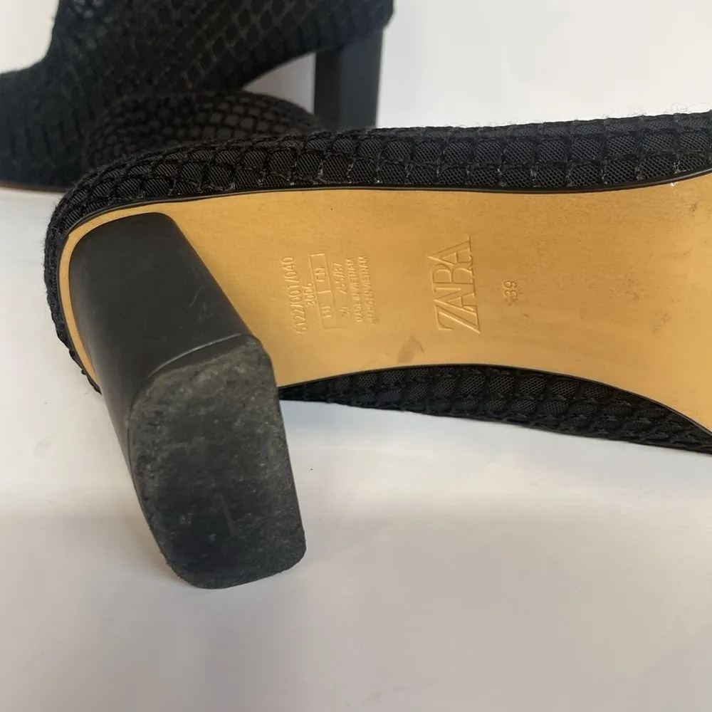 Zara Whimsigoth Mesh Heeled Zip up Booties Black Size 39 US 8.5 - Image 14