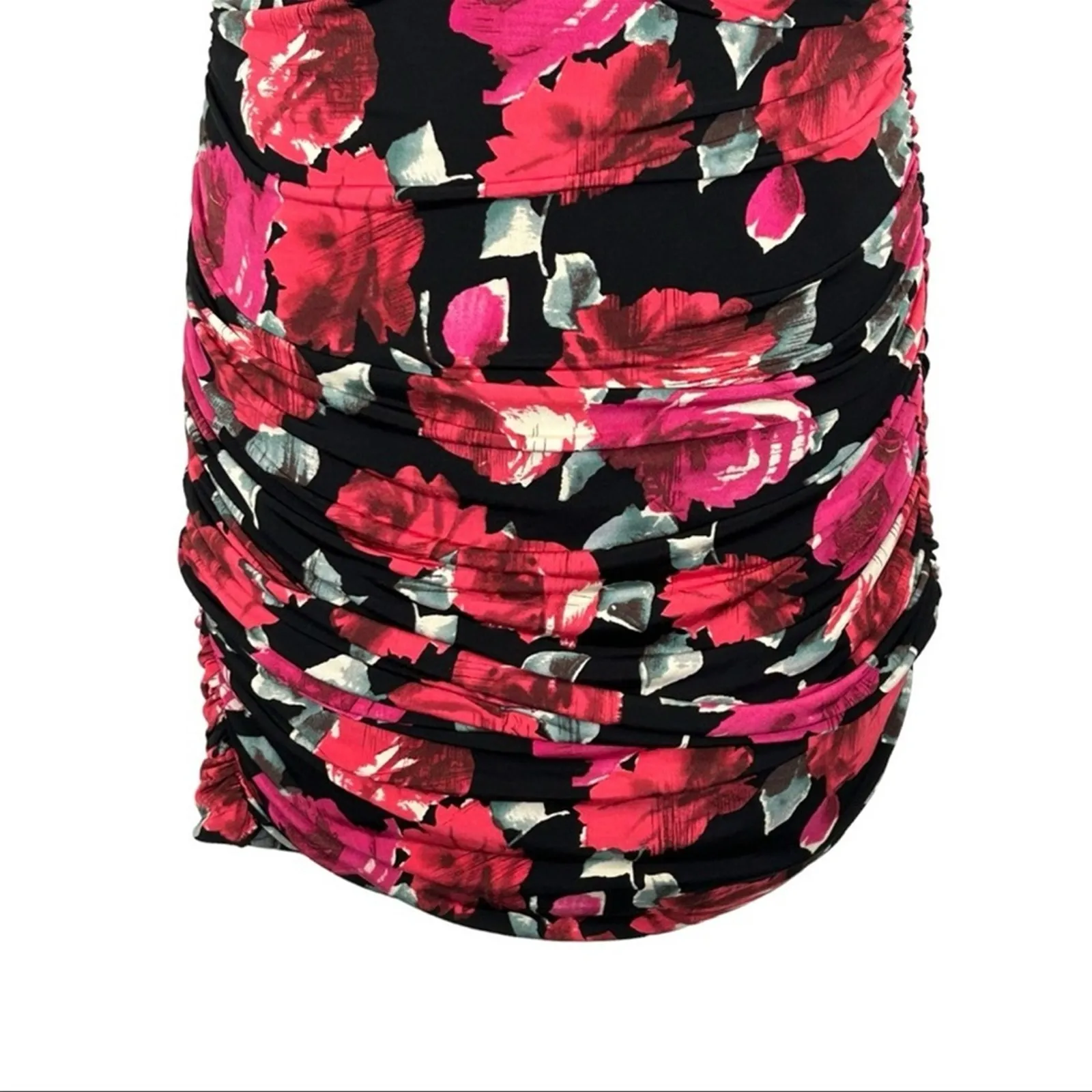 Frederick’s of Hollywood Vintage Floral Bodycon Bondage Mini Dress Size L - Image 5