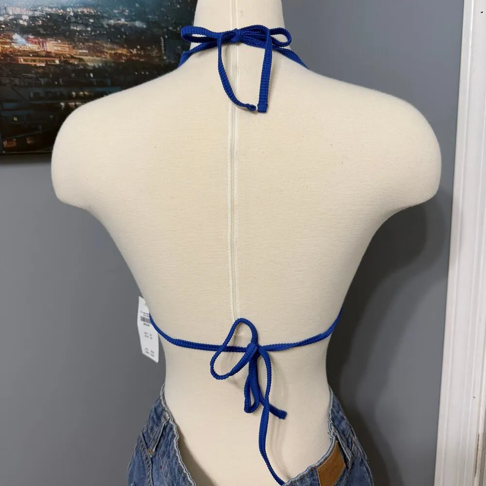 Womens  Triangle Bikini Top, Blue, M - Image 2