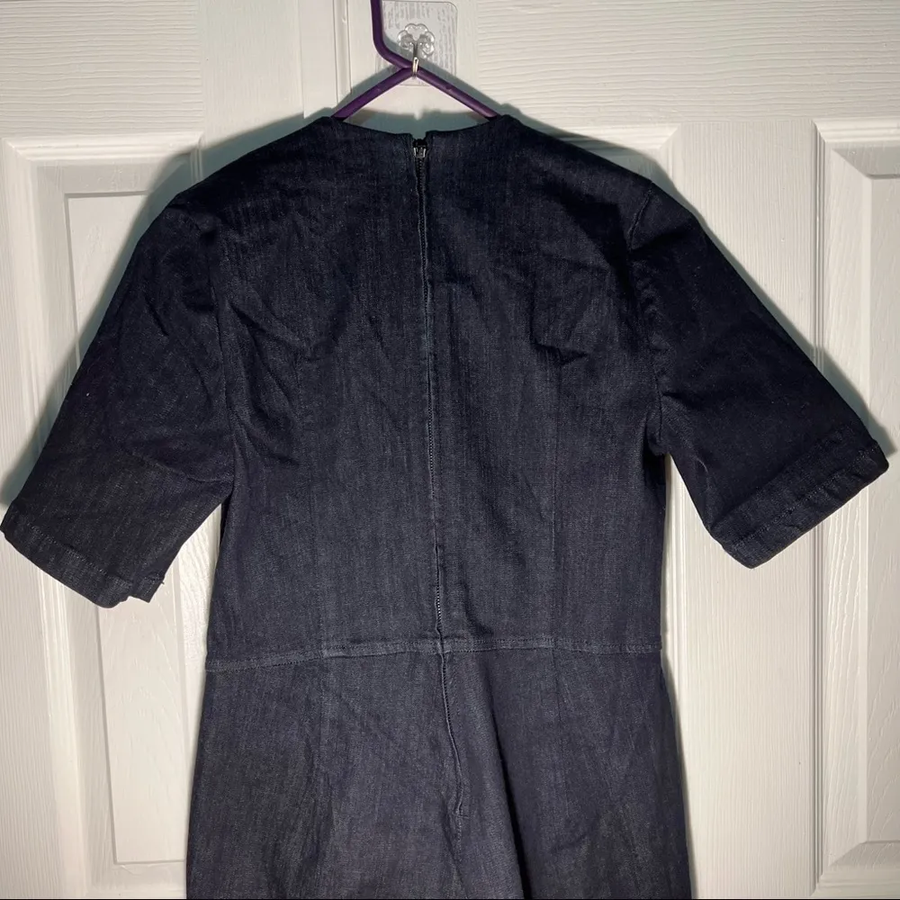 Deep plunge Neckline Denim jumpsuit. Size M - Image 11