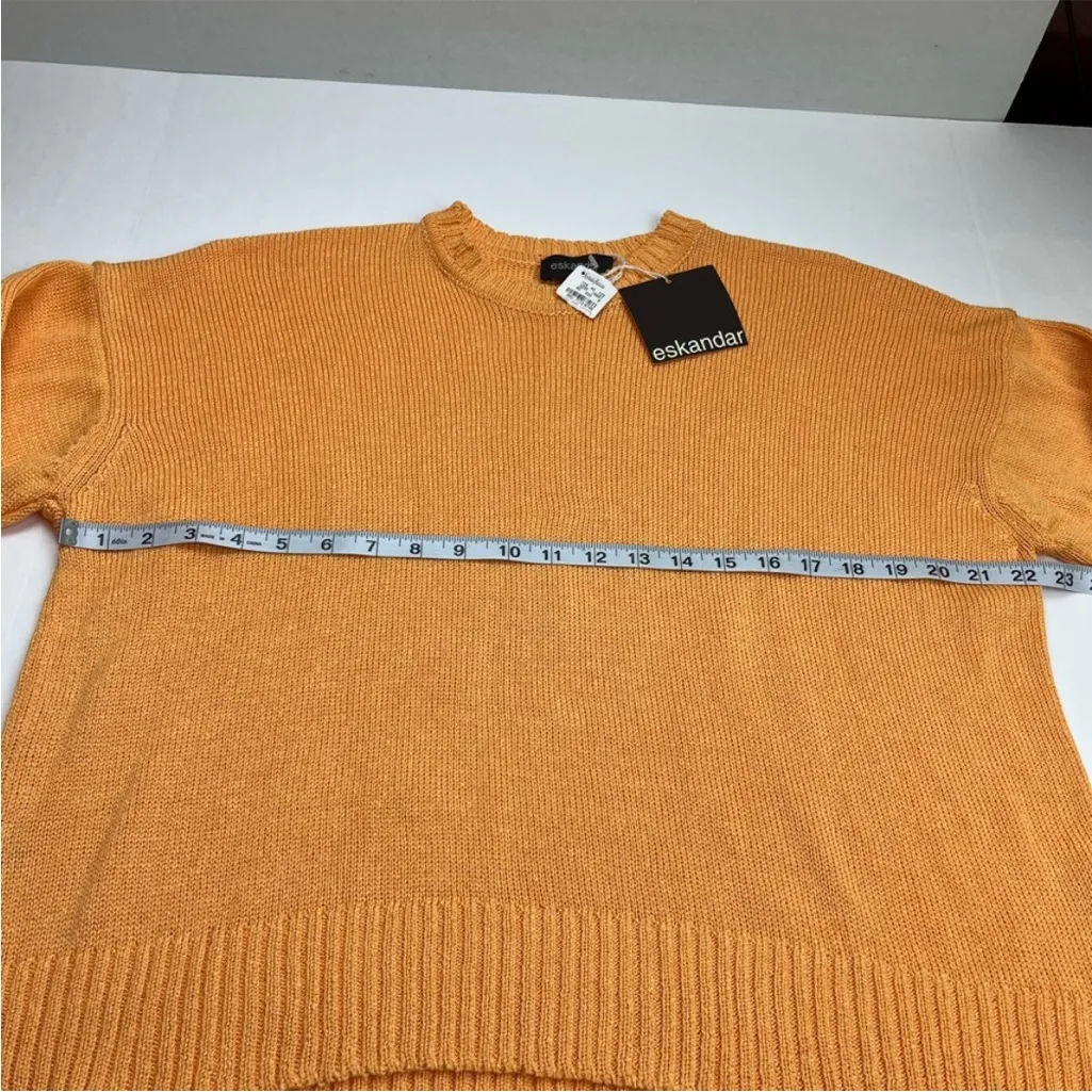 Eskandar 100% Cotton One Size‎ Pastel Orange Crewneck Sweater Preppy Winter NEW Size undefined - Image 6