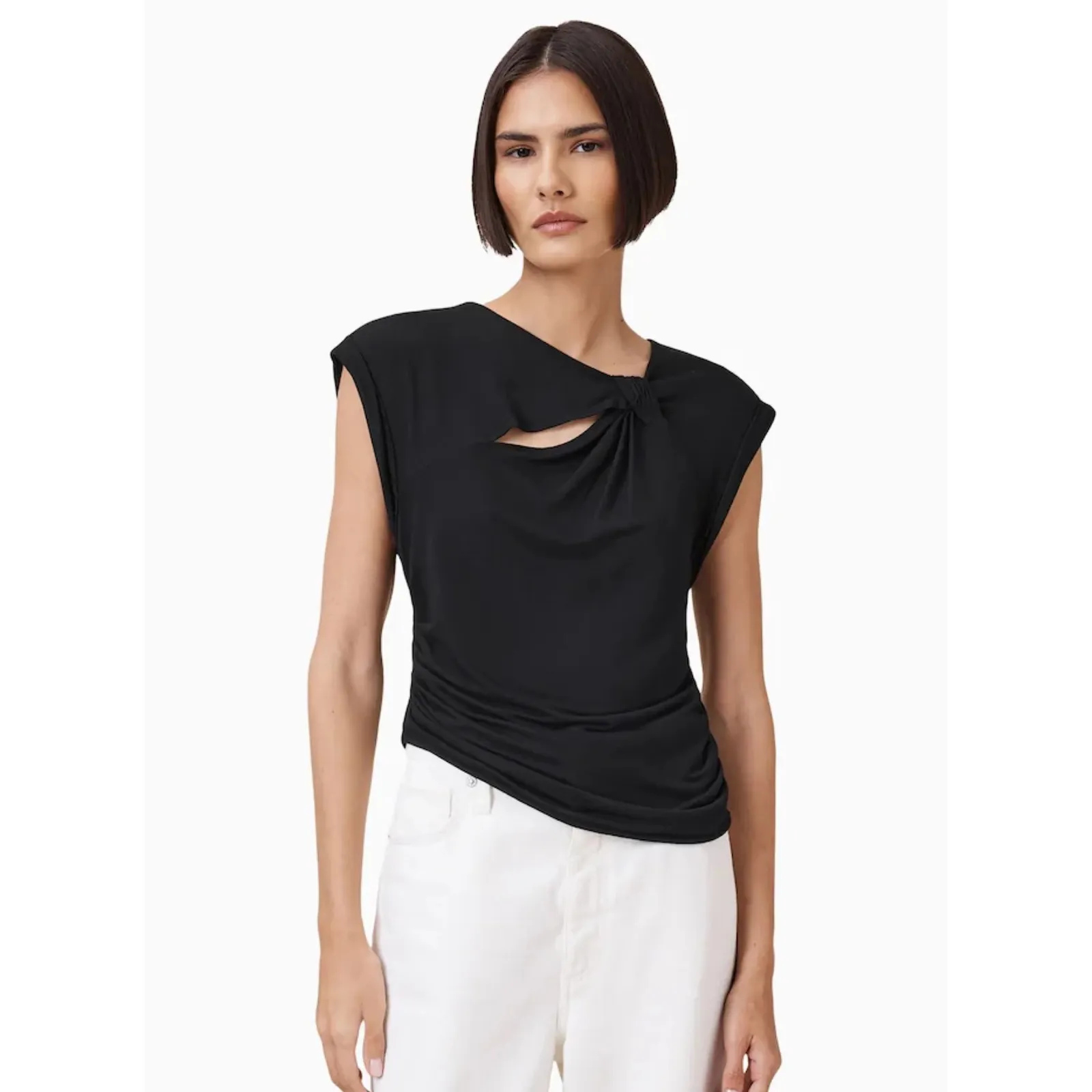 NWT‎ All Saints Robin Sleeveless Jersey T op - Image 2