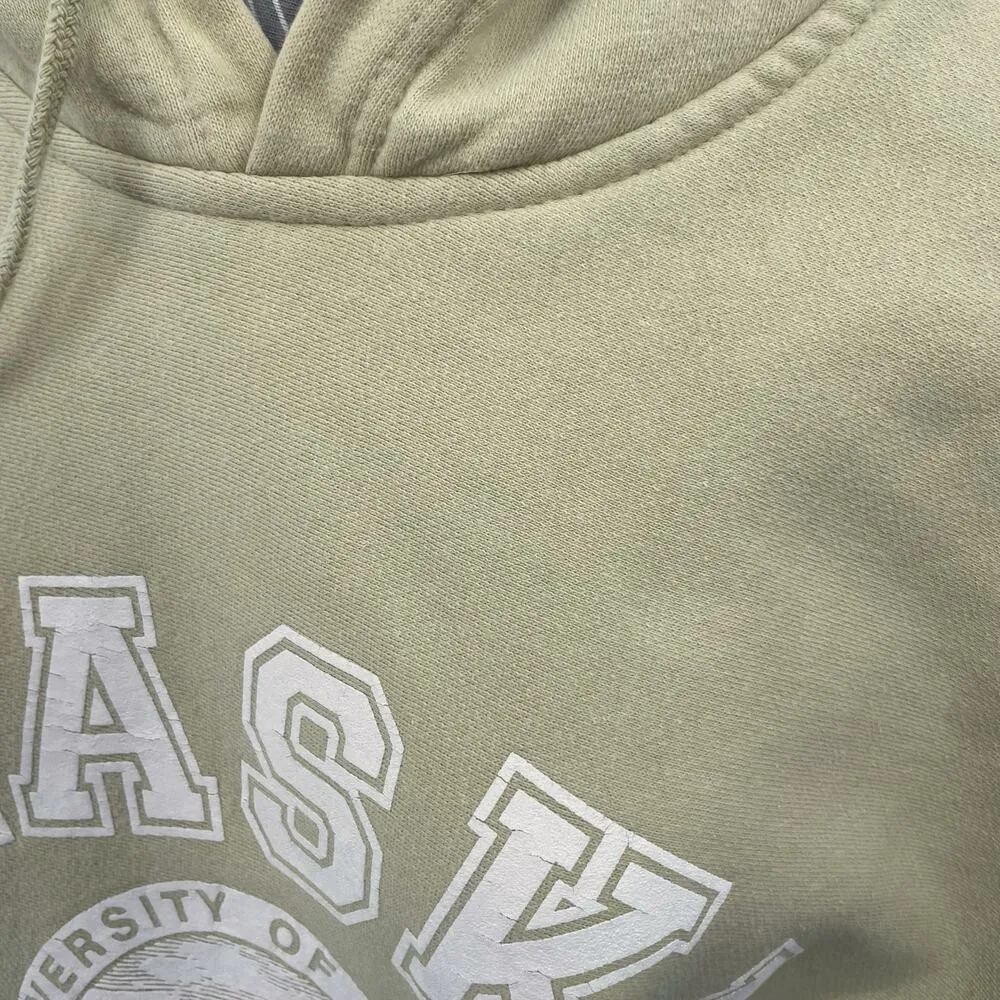 Souvenir Hoodie University of Alaska Anchorage Celery Tan Light Green Pullover M - Image 7