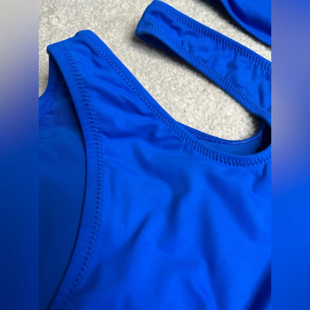 SKIMS Blue One Piece Swimsuit with Cutout Design - Image 4