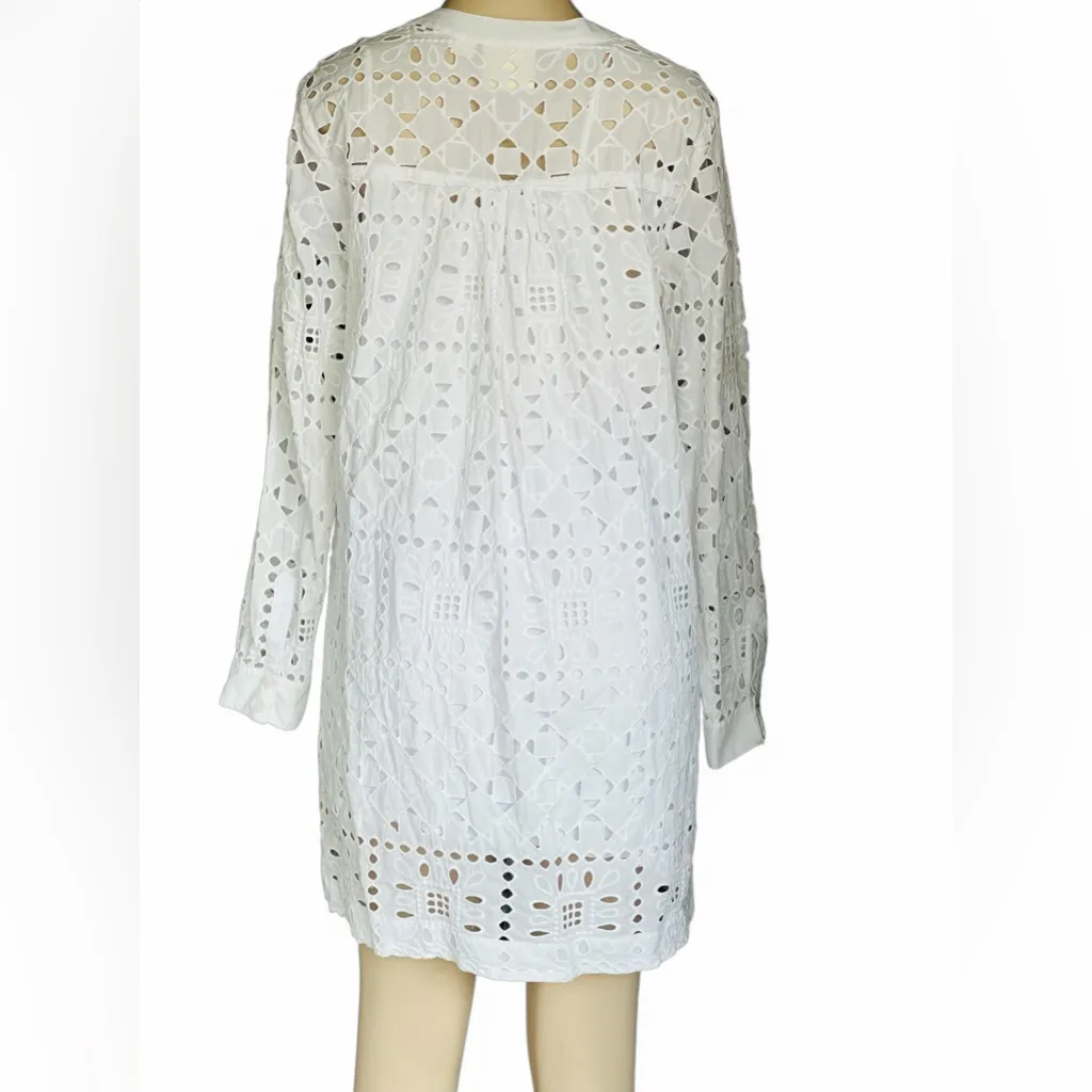 Anthropologie Maeve  Geo Eyelet Shirt Dress - Image 13