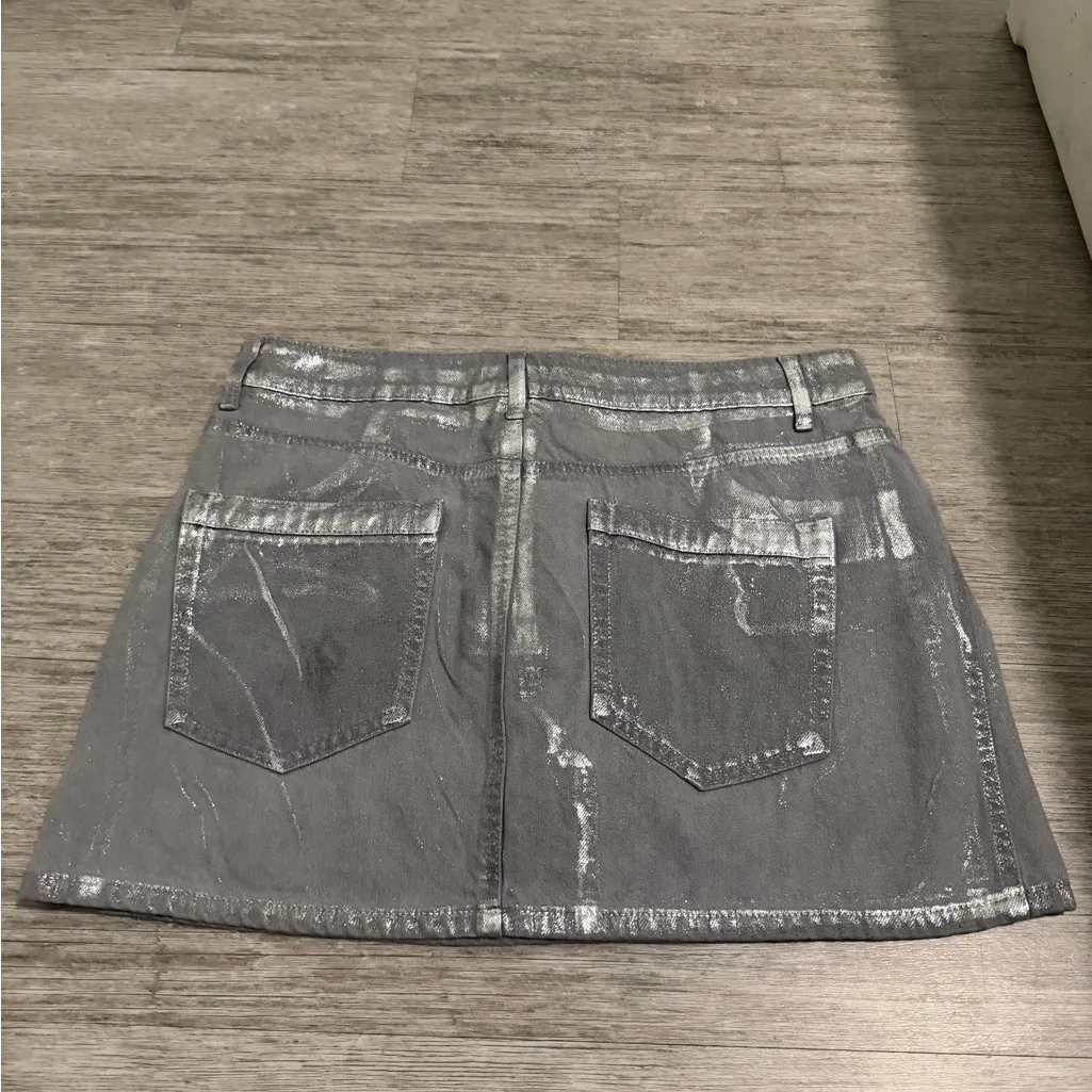 Gianni Bini Metallic Silver Mini Skirt - Image 2