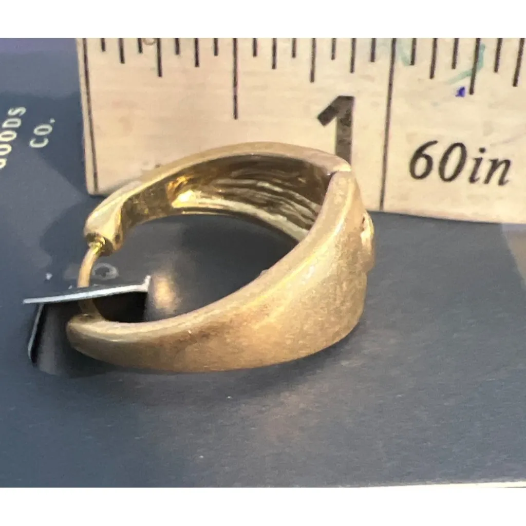 Universal Thread 3 Pair Gold Tone Earrings Pierced Hoops Nickel Free New on Card - Image 5