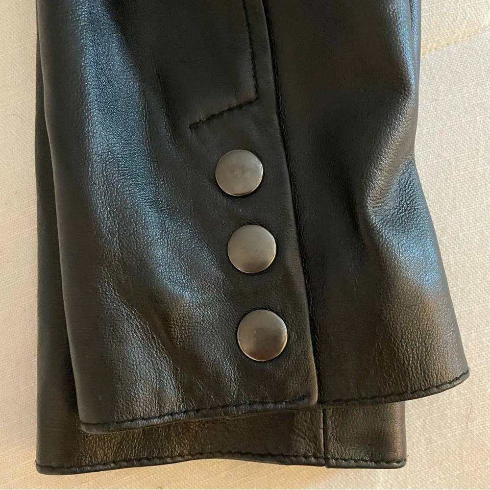 Arden B Ruffle Leather Jacket, Black, Size S, NWOT - Image 3