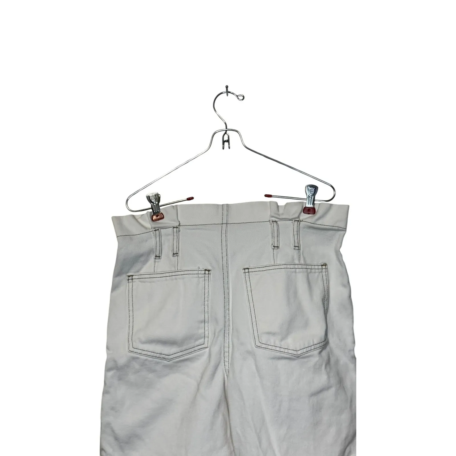 Free People Women's Shorts Denim Button Fly High-Waisted Cotton White Size‎ 2 - Image 9