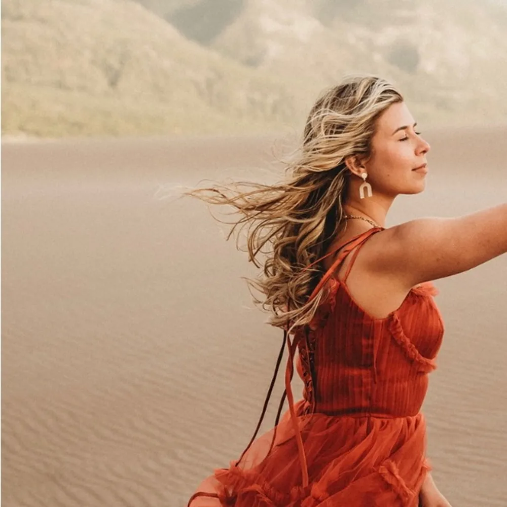 Terracotta Tulle Dress Orange Size 2 - Image 3