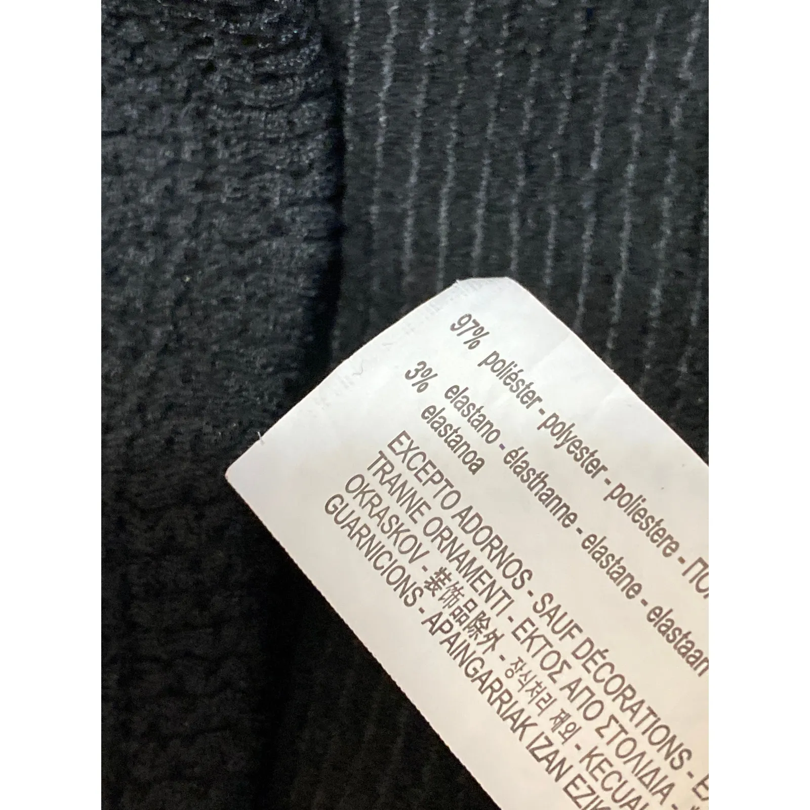 Zara Black Ribbed Knit Crew Neck Short Sleeve Crop Baby Tee Basic T-Shirt Top M - Image 3