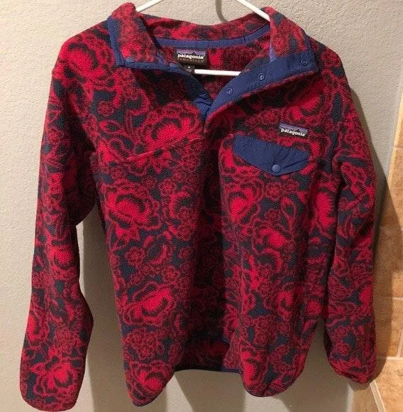 Patagonia Vintage Pullover Red And Blue Pattern - Image 3