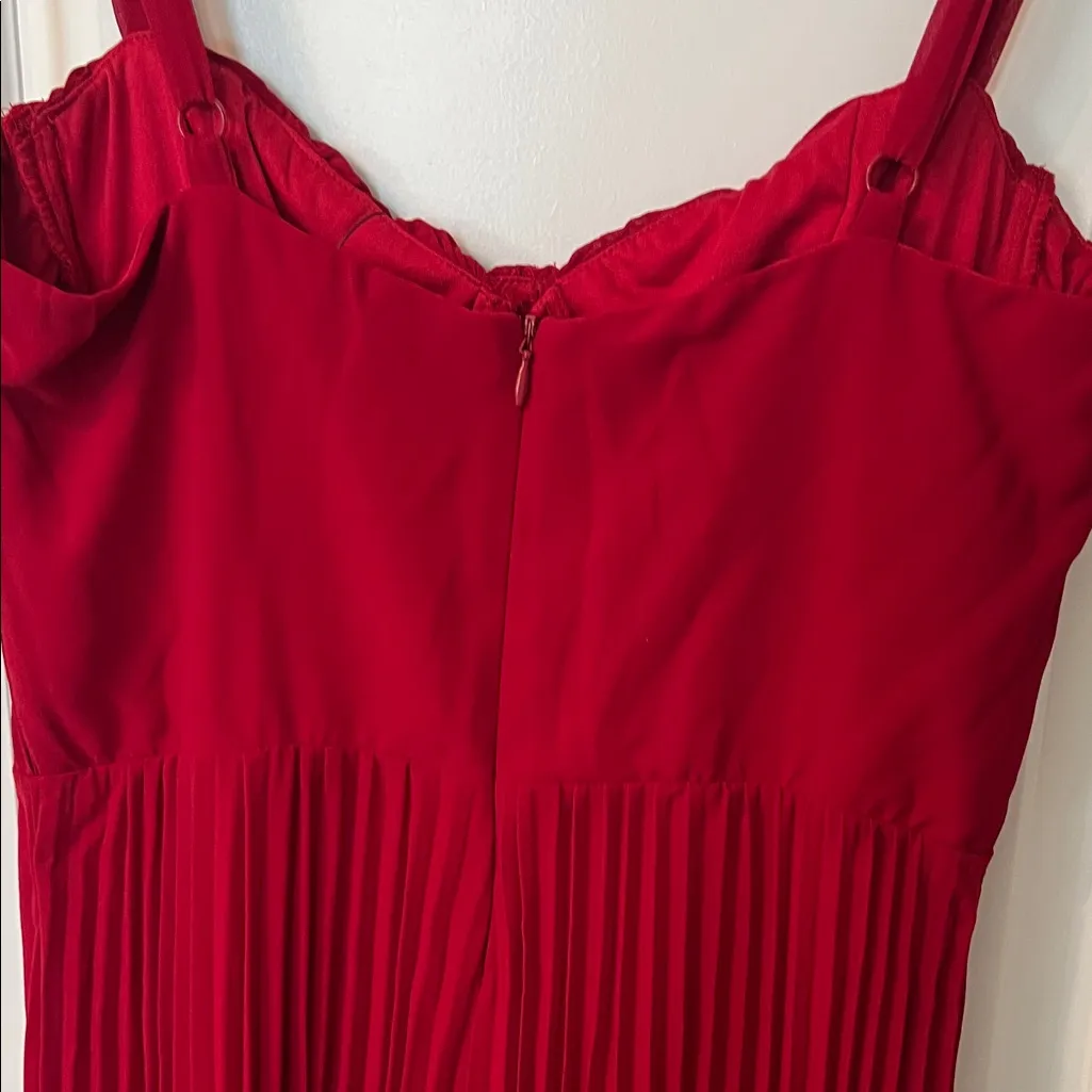 Lulu's Red Pleated Wide Leg Jumpsuit Medium NWT - Image 6
