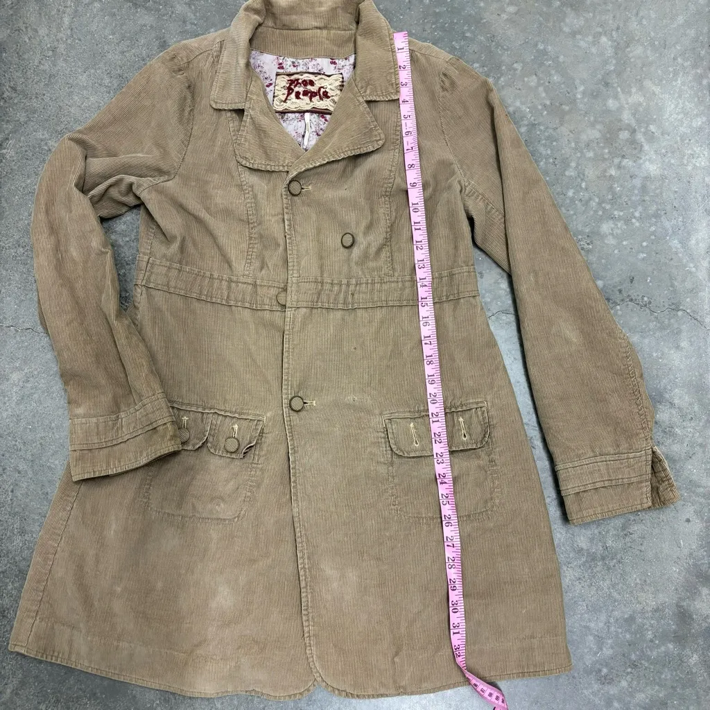 Free People Womens Medium Bohemian Indie Retro like Tan Lined Corduroy Jacket - Image 6