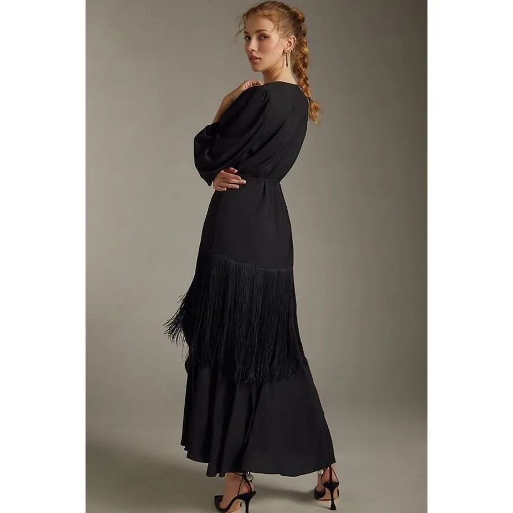 NWT Anthropologie Hutch Fringe Wrap Dress Size S. B-10 - Image 2