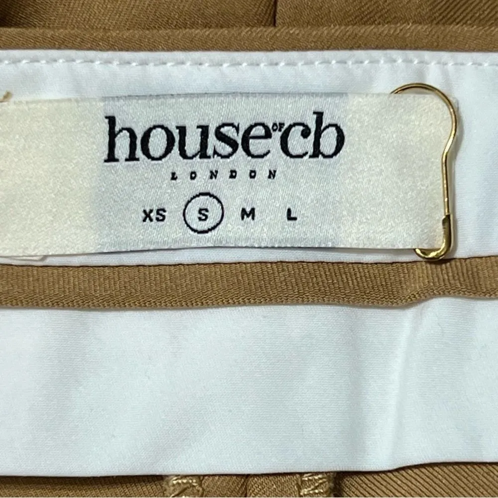 House of CB Cameron Trouser Pant SMALL Caramel Relaxed Wide Leg Career Capsule - Image 7