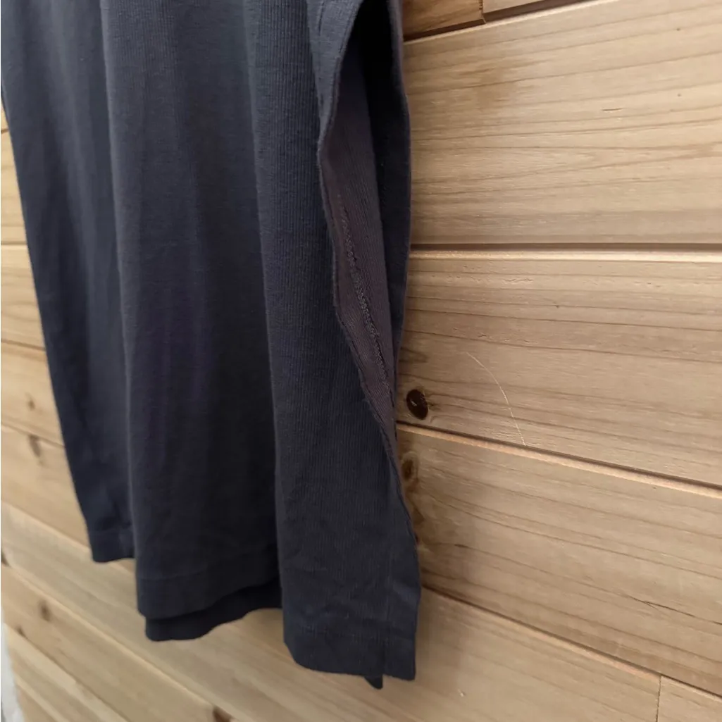 Stateside Size Small Ribbed Henley Long Sleeve Midi Length Collared Dress - Image 9