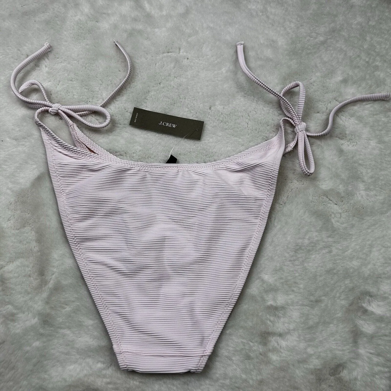 J Crew String Bikini Bottom Ribbed Cheeky Curved Waist - Image 7