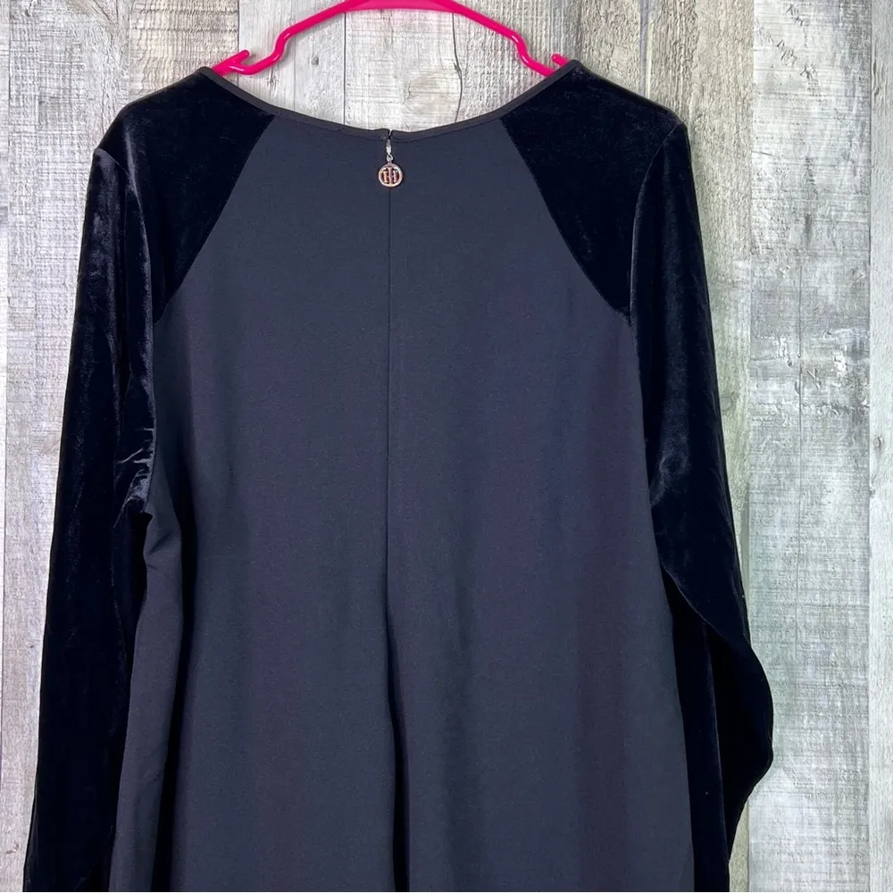 Tommy Hilfiger Size 16W Velvet Sleeve Crewneck Black A-Line Party Cockta… - Image 9