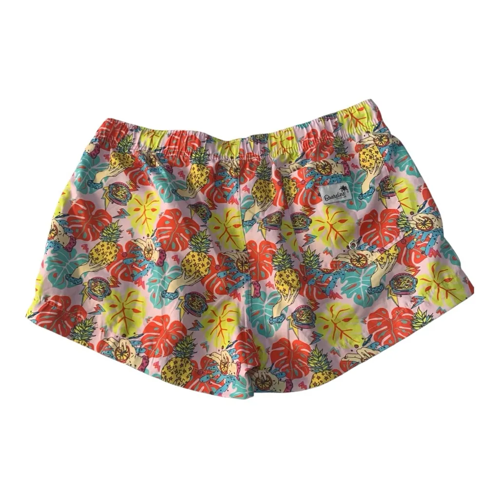 Boardies size large women's tropical pineapple Apparel Colorful Swim Shorts Pink - Image 2