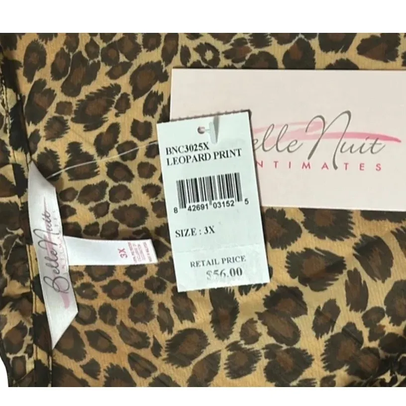 Belle Nuit Leopard Print Cover Up Dress Sheer Lightweight Plus Size 3X‎ Brown - Image 6