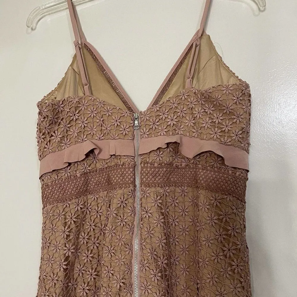 Bardot FAE LACE Mini DRESS IN DUSTY rose pink size small US 6 - Image 5
